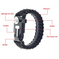 Outdoor survival paracord bracelet with LED light