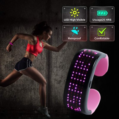 LED Display Different Pattern Bracelets, Safety Equipment Lighting high Visibility,Suitable for Jogging, Cycling Walk