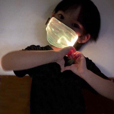 Halloween Christmas Cosplay Washable 7 Luminous Led Light up Kids Children Face Mask