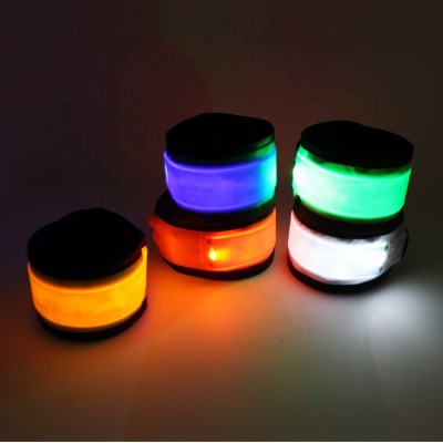 Sport Running Led Flash Festival Wristband Custom Logo Elastic Band Outdoor Slap Bracelet Armband