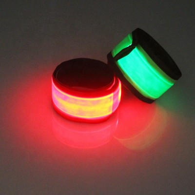 Outdoor Sport Running Blank No Logo Slap Band Universal Led Light Reflective Armband