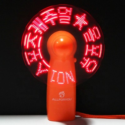 Wholesale Customized led flashing hand fan led message fan