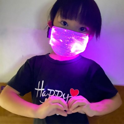 Christmas Party Children Fashion Reusable PM2.5 Luminous Led Fabric Funny Kids Mask